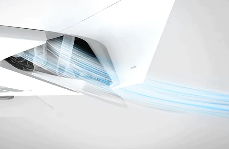 هواء يتدفق من اللوحة المزدوجة.