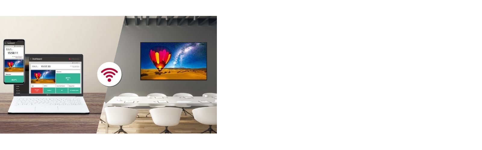 يمكن التحكم في سلسلة UL3Q ومراقبتها عن بُعد من خلال مدير التحكم (Control Manager) على الأجهزة المحمولة و/أو أجهزة اللابتوب.