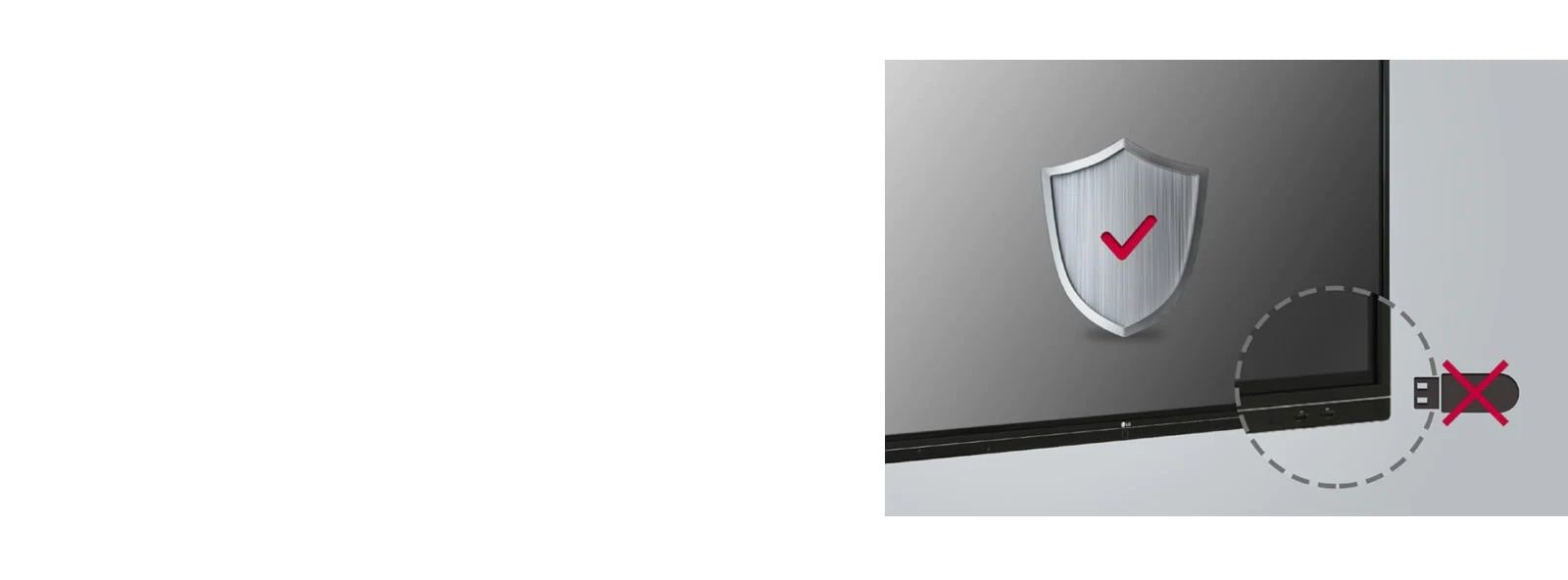 يتعذر على أجهزة USB الاتصال بالشاشة لأسباب تتعلق بالأمن.