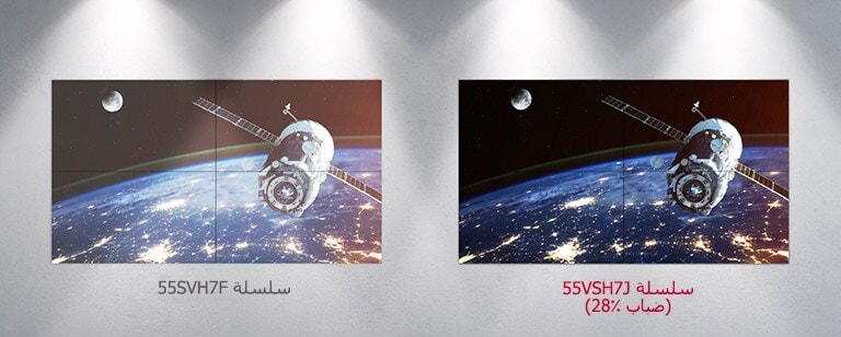 تتأثر سلسلة 55SVH7F بالأضواء الساطعة، ما يمنحها طبقة من اللون الأبيض فوق الصورة. على النقيض من ذلك، فإن شاشة سلسلة 55VSH7J قادرة على أن تظل نابضة بالحياة تحت الإضاءة الساطعة.