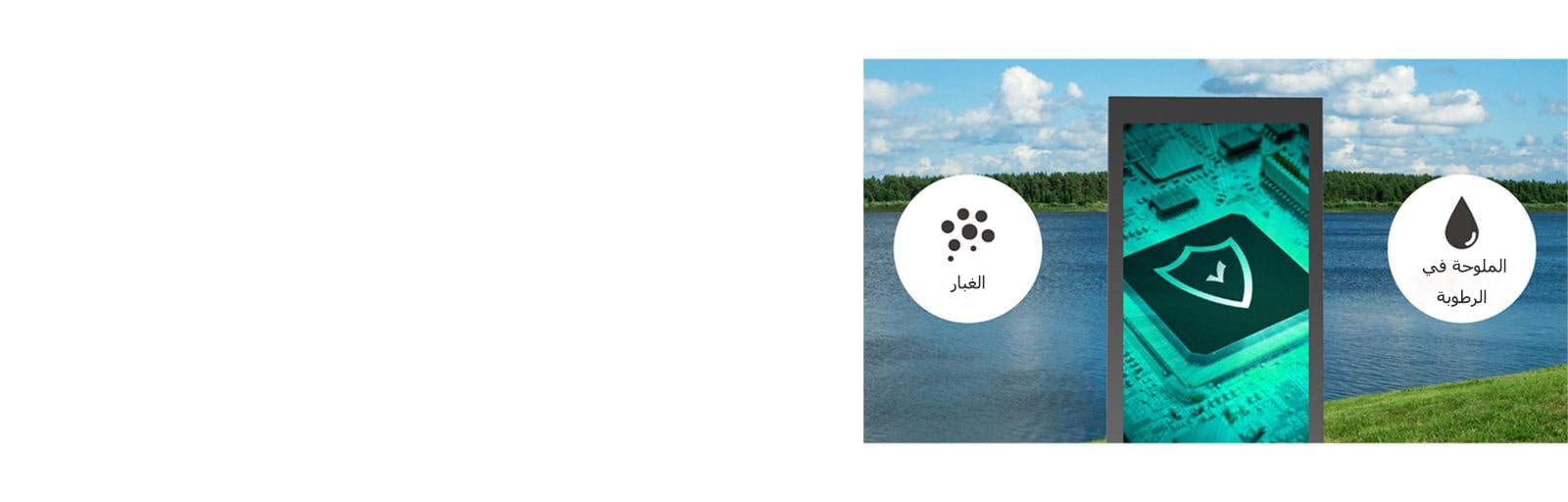 تأتي شاشة عرض 75XF3P مزودة بطبقة طلاء مطابقة للحماية، وهو ما يجعل مكوناتها الداخلية مقاومة للملوحة في البيئات الرطبة.