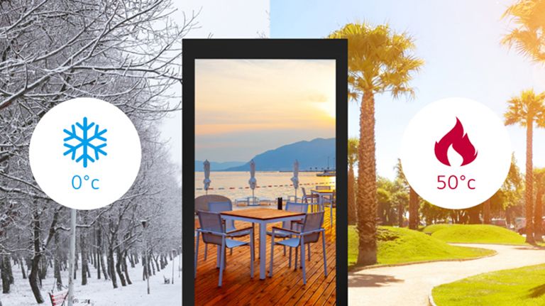 شاشة تعمل بأداء جيد في درجات الحرارة من 0 حتى 50 درجة مئوية.