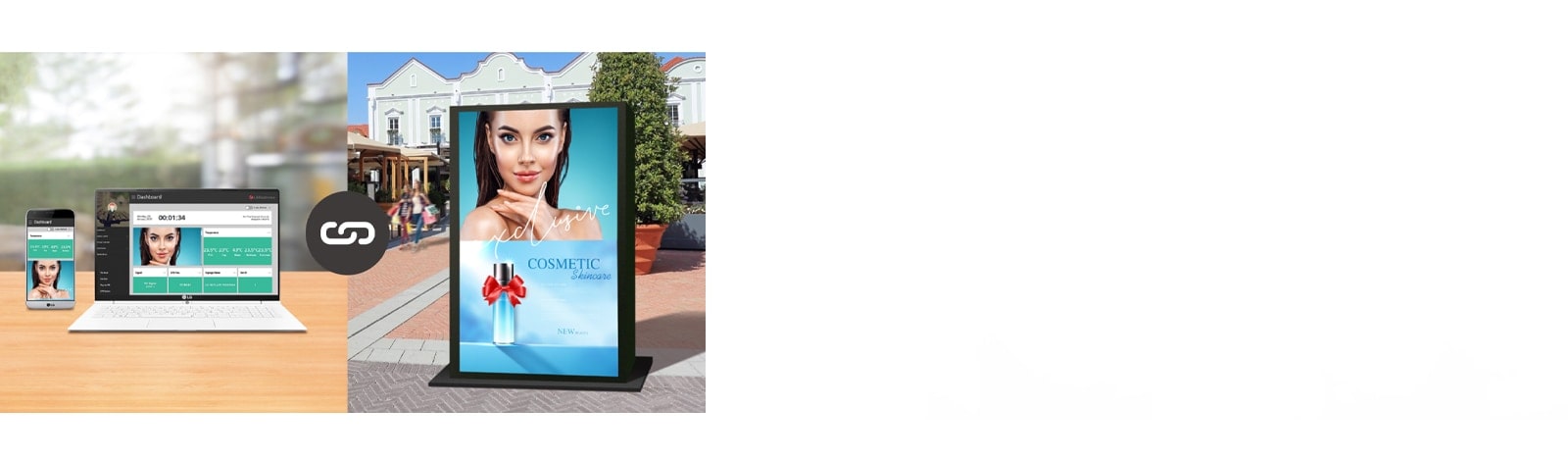 يمكن للمستخدم مراقبة شاشات العرض والتحكم فيها من خلال الهاتف المحمول والكمبيوتر المحمول.