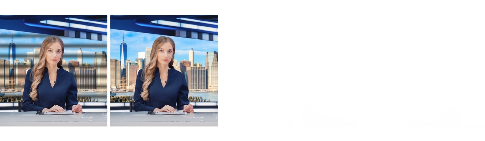 ومن خلال ضبط تردد شاشة LED على تردد الكاميرا والمزامنة، يتم التخلص من ظهور الوميض.