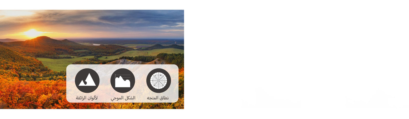 من خلال تحليل إشارة الفيديو، يتم تجسيد معلومات «الألوان الزائفة» و«الشكل الموجي» و«نطاق المتجه» وعرضها.