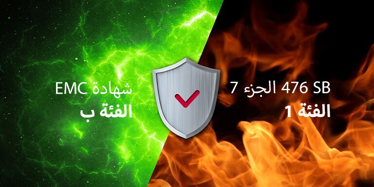 تم وصف شهادات EMC من الفئة B و BS 476 Part7 من الفئة 1.