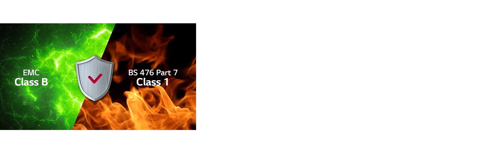 يتم وصف شهادتي EMC Class B وBS 476 Part7 Class1.