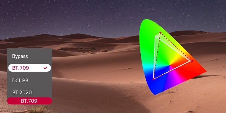 يتم ضبط قيمة RGB يدويًا عبر وظيفة «التدرج اللوني».