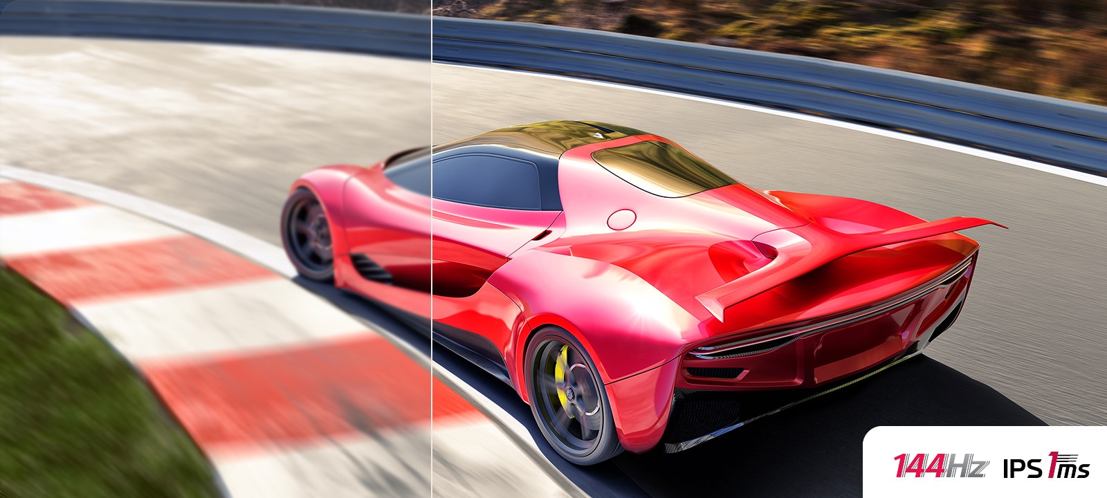 معدل تحديث 144Hz، وزمن استجابة 1ms.	