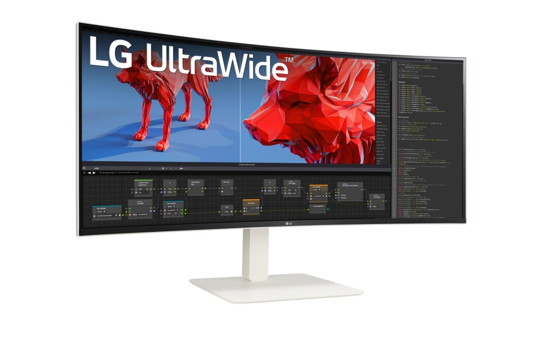 LG شاشة إل جي QHD+ UltraWide منحنية مقاس 38 بوصة, perspective view, 38WR85QC-W, thumbnail 3