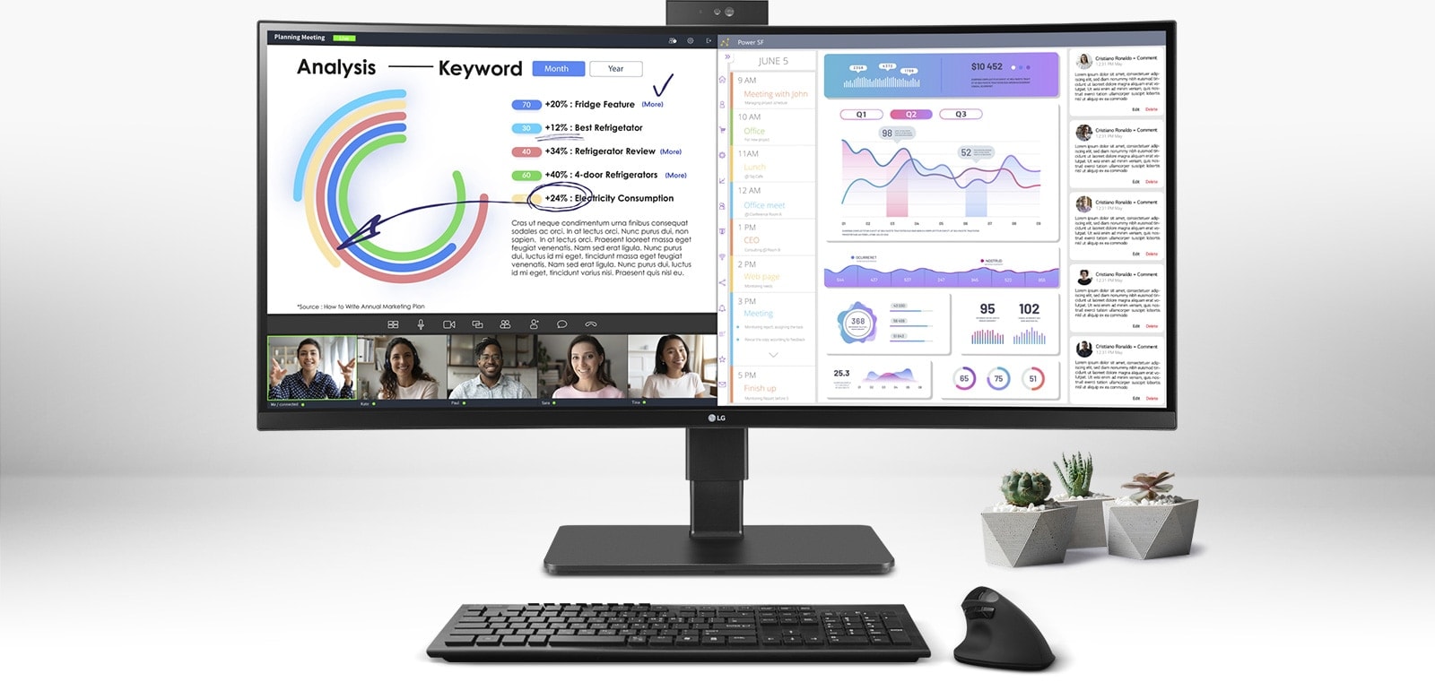 شاشة WQHD IPS توفر زاوية عرض واسعة.