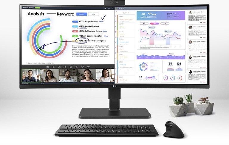 شاشة WQHD IPS توفر زاوية عرض واسعة.