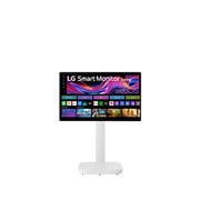 LG شاشة 4K UHD IPS Smart Monitor Swing الذكية من LG مقاس 31.5 بوصة التي تعمل باللمس، مع حامل متحرك, صورة جانبية - 15 درجة, 32U889SA-W, thumbnail 6