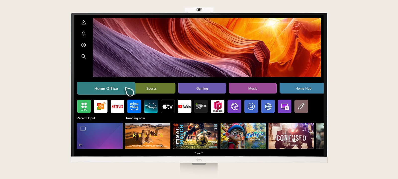 فيديو يعرض ميزات المكتب المنزلي على WebOS.	