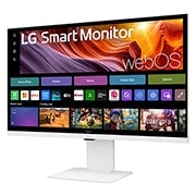 LG شاشة Smart Monitor IPS مقاس 31.5 بوصة بدقة 4K UHD ونظام webOS, صورة جانبية - 15 درجة, 32U850SA-W, thumbnail 5