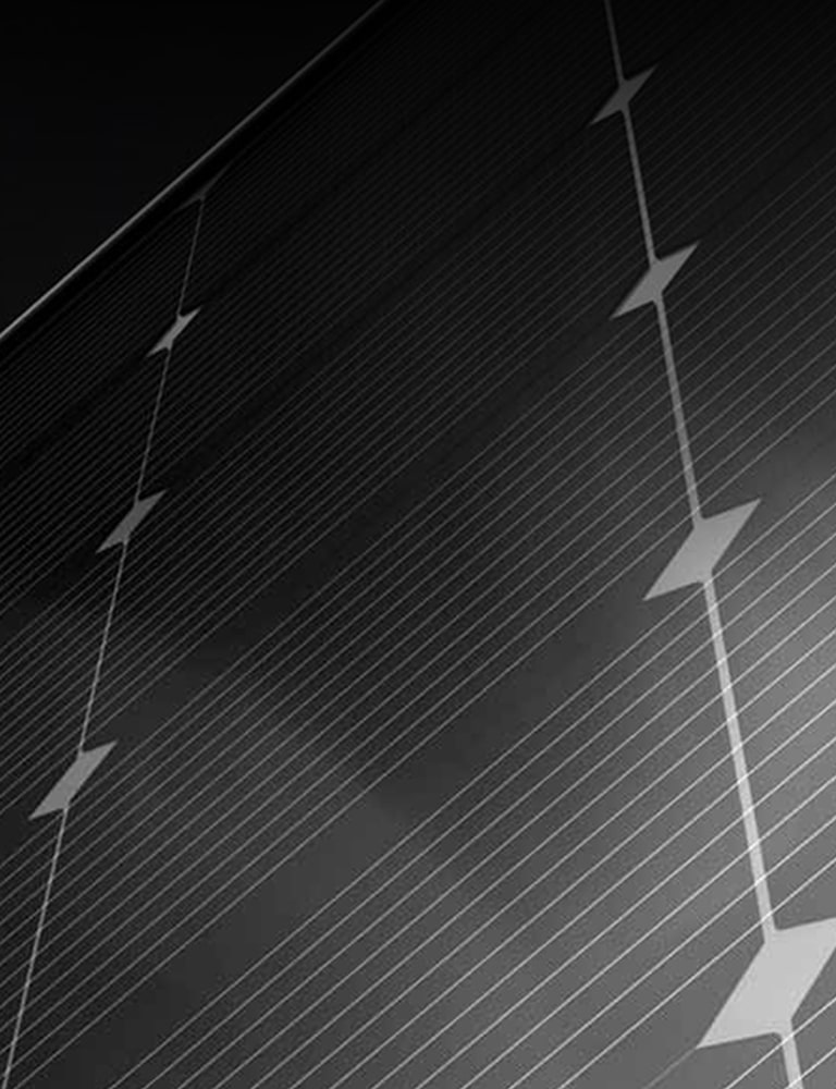 تؤكد هذه الصورة على تصميم ألواح إل جي للطاقة الشمسية.