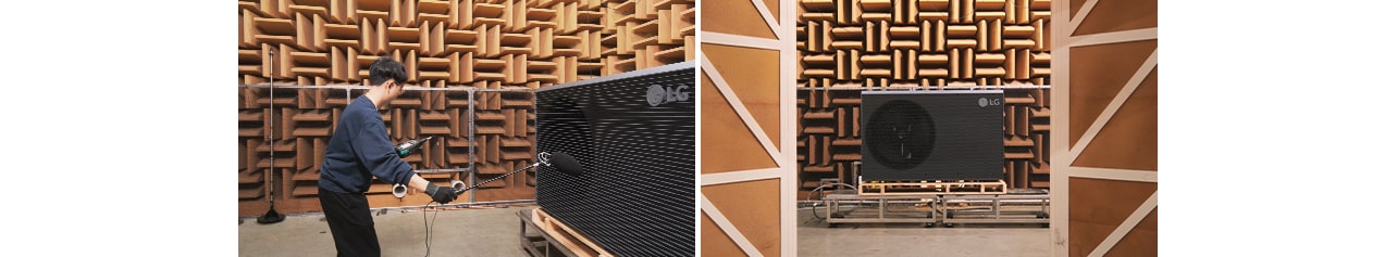 Testing the sound level of LG THERMA V R290 Monobloc