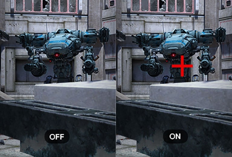 عرض وظيفة Crosshair أثناء العمل من خلال شاشة UltraGear.	