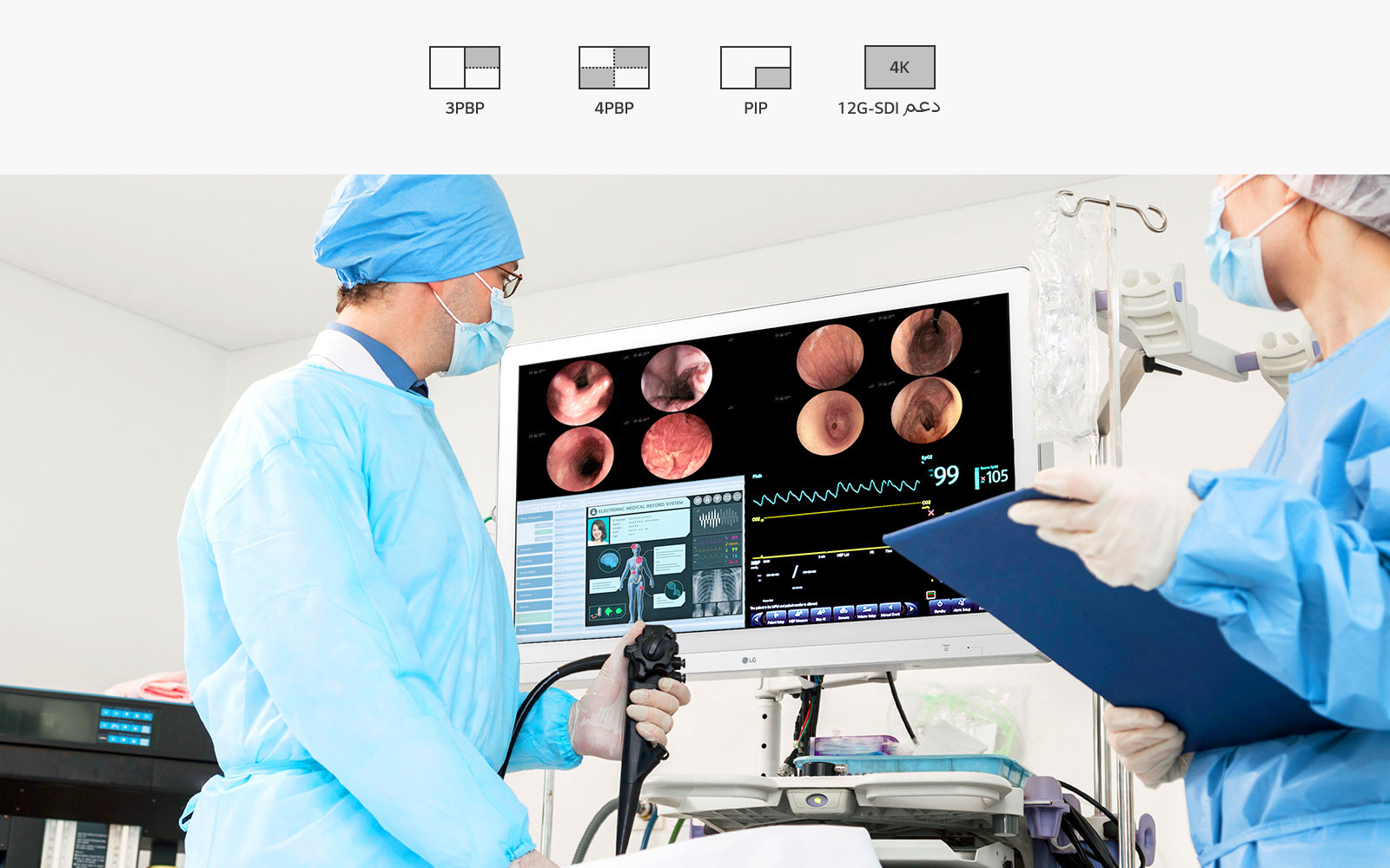 دعم 3PBP /  4PBP /  PIP / 12G-SDI بدقة 4K