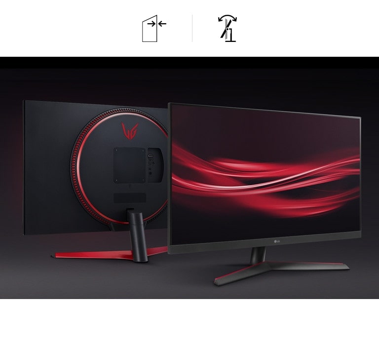 شاشة بتصميم أنيق خالي من الحواف تقريبًا مع حامل قابل للإمالة