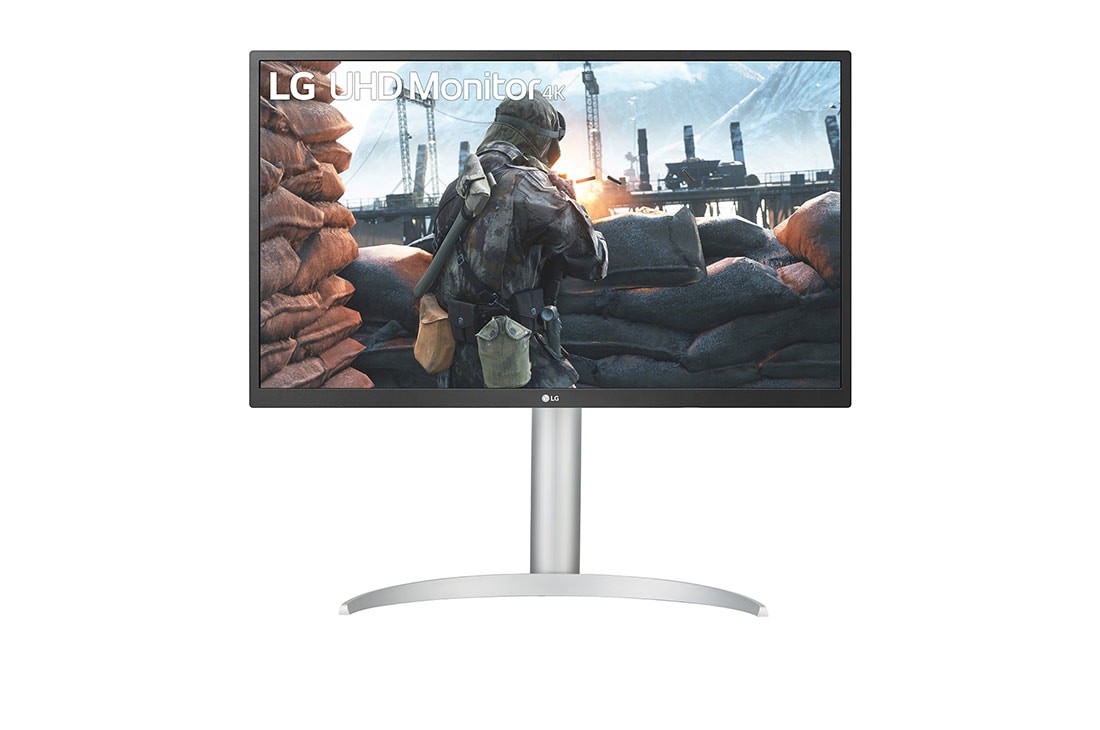 LG شاشة UHD 4K (3840x2160) IPS بحجم 27 بوصة مزودة بمنفذ USB من النوع ج™, عرض أمامي, 27UP550-W