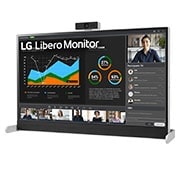LG شاشة QHD Libero قياس 27 بوصة مزودة بكاميرا ويب عالية الدقة Full HD قابلة للفك والتركيب, منظر جانبي بزاوية -15 درجة لشاشة مثبتة على حامل ومزودة بكاميرا ويب قابلة للفك والتركيب, 27BQ70QC-S, thumbnail 8