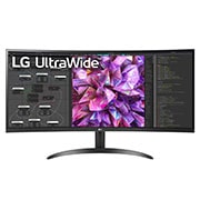 LG شاشة UltraWide™ 21:9 منحنية QHD<br> (3440 × 1440) بحجم 34 بوصة, عرض أمامي, 34WQ60C-B, thumbnail 1