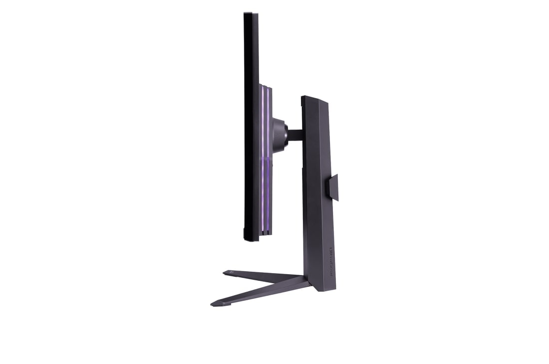 LG شاشة ألعاب QHD بتقنية ‎UltraGear™‎ مقاس 32 بوصة بمعدل تحديث 240 هرتز (260 هرتز عند كسر سرعة المعالج), منظر جانبي مع تشغيل الإضاءة, 32GQ850-B, thumbnail 5