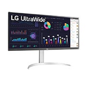 LG شاشة UltraWide مقاس 34 بوصة ونسبة عرض إلى ارتفاع 21:9 ، بدقة Full HD، بتقنية IPS و AMD FreeSync ، معدل تحديث 100 هرتز، منفذ USB C, عرض جانبي أكبر من 15 درجة, 34WQ650-W, thumbnail 3