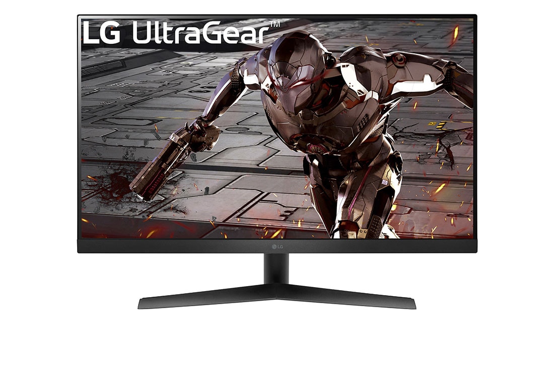 LG شاشة الألعاب UltraGear™ Full HD حجم 31.5 بوصة بتردد 165 هرتز وسجل تمهيد رئيسي 1 مللي ثانية ومتوافقة مع تقنية G-SYNC® من إنفيديا®, عرض أمامي, 32GN50R-B
