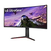 LG شاشة ألعاب UltraGear QHD منحنية 2023 مقاس 34 بوصة, -15 degree side view, 34GP63A-B, thumbnail 2