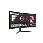 LG شاشة UltraWide™ منحنية بدقة QHD (3440x1440) قياس 34 بوصة وبنسبة أبعاد 21:9 تأتي مع خاصية FreeSync™, +30 degree side view, 34WR50QC-B, thumbnail 4