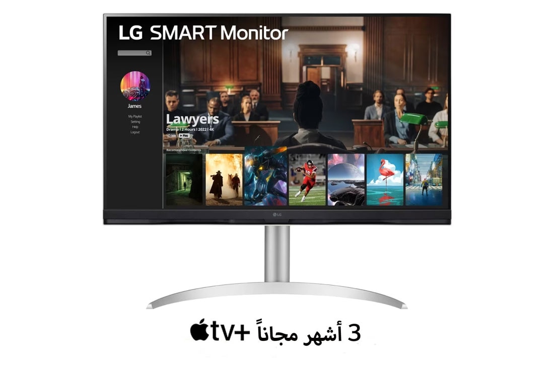 LG شاشة LG MyView Smart Monitor دقة 4k مقاس 32 بوصة, صورة أمامية, 32SQ730S-W