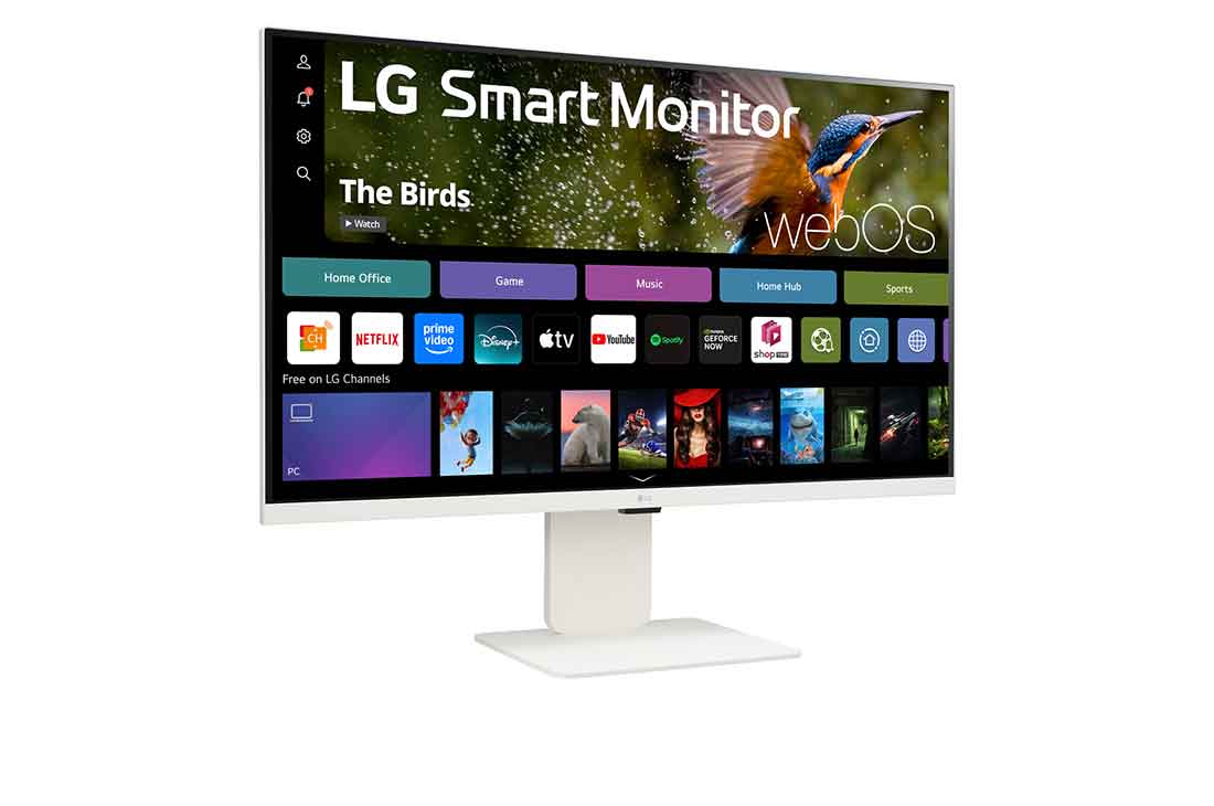 LG شاشة Smart Monitor دقة 4K مقاس 32 بوصة, صورة جانبية بزاوية + 15 درجة مع كاميرا الويب, 32SR85U-W, thumbnail 7