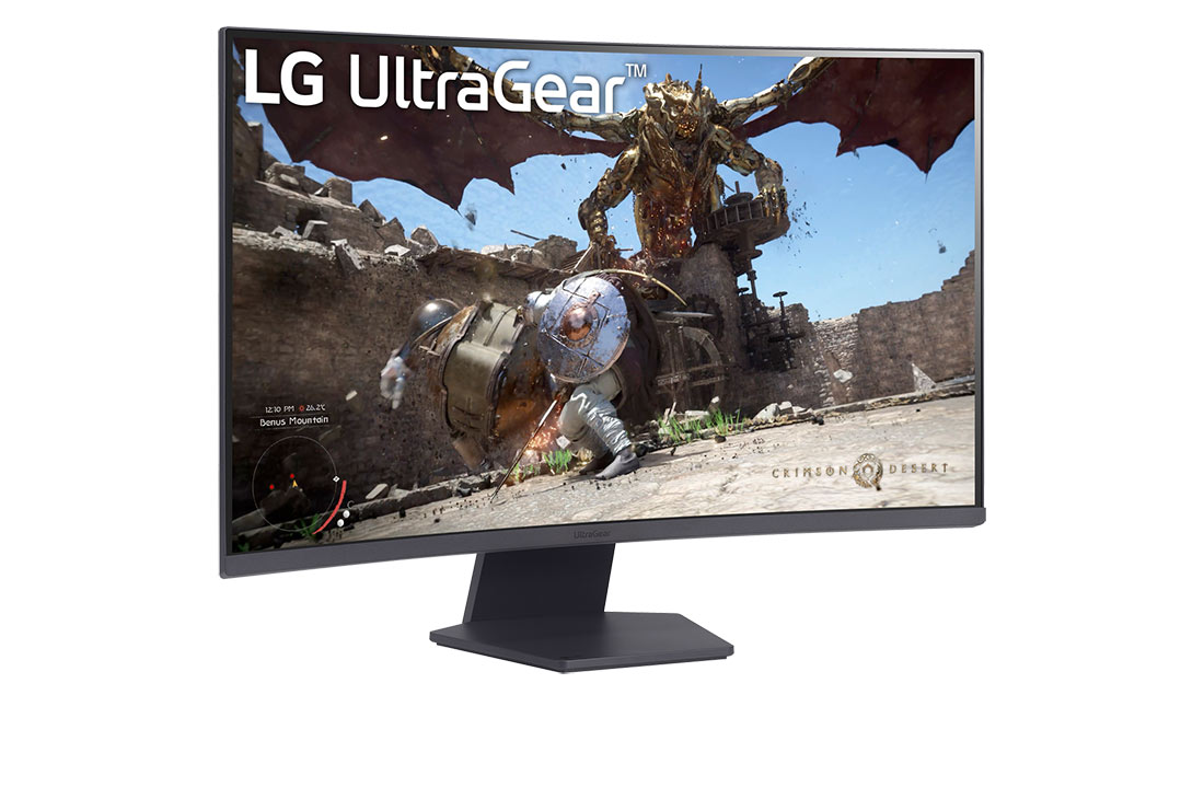 LG شاشة الألعاب المنحنية UltraGear مقاس 32 بوصة ومعدل تحديث 180Hz من إل جي, +15 degree side view, 32GS60QC-B, thumbnail 3