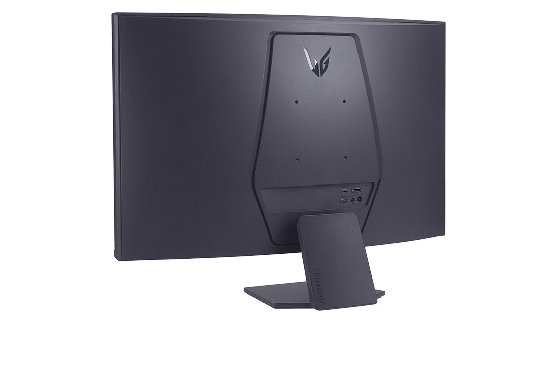 LG شاشة الألعاب المنحنية UltraGear مقاس 32 بوصة ومعدل تحديث 180Hz من إل جي, rear perspective view, 32GS60QC-B, thumbnail 7