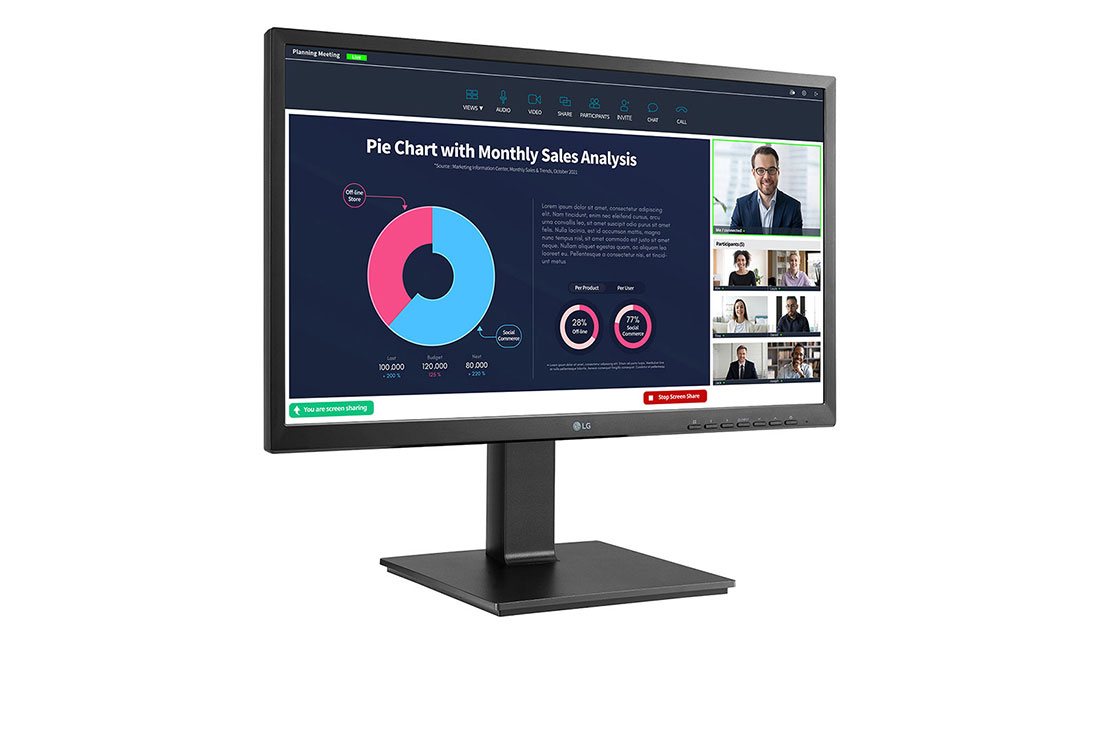 LG شاشة IPS FHD مقاس 23.8 بوصة مع كاميرا ويب مدمجة، 2024, صورة جانبية + 15 درجة, 24BP750C-B, thumbnail 5