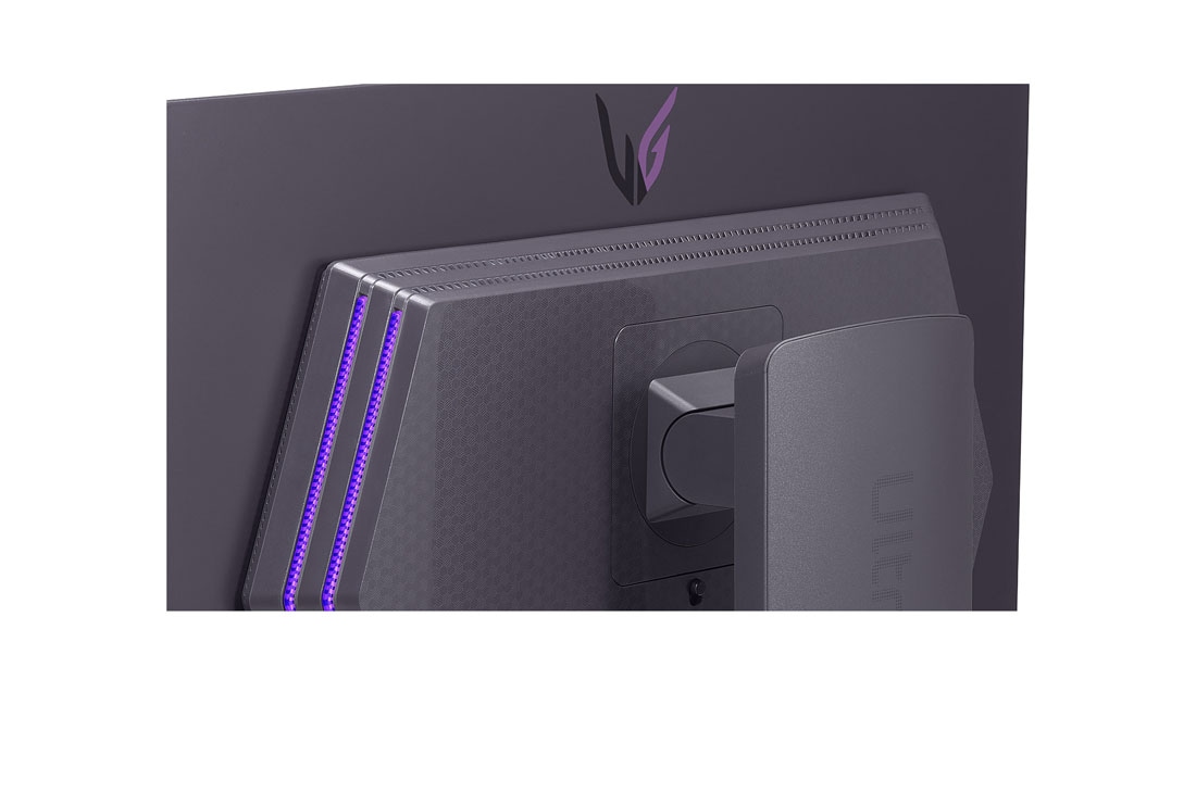 LG شاشة الألعاب LG UltraGear™ OLED مقاس 27 بوصة بدقة QHD ومعدل تحديث 480Hz و(GtG) 0.03ms وDP 2.1, close-up view of the rear emblem, 27GX790A-B, thumbnail 14