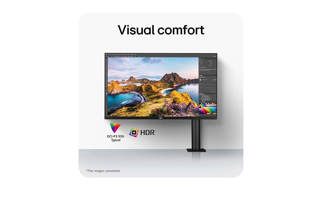 LG شاشة UHD 4K Ergo IPS مقاس 31.5 بوصة بتقنية DCI-P3 وhdr10 ومنفذ USB-C, صورة منظور خلفي لشاشة مستديرة بمقدار +70 درجة, 32UN880K-B, thumbnail 15