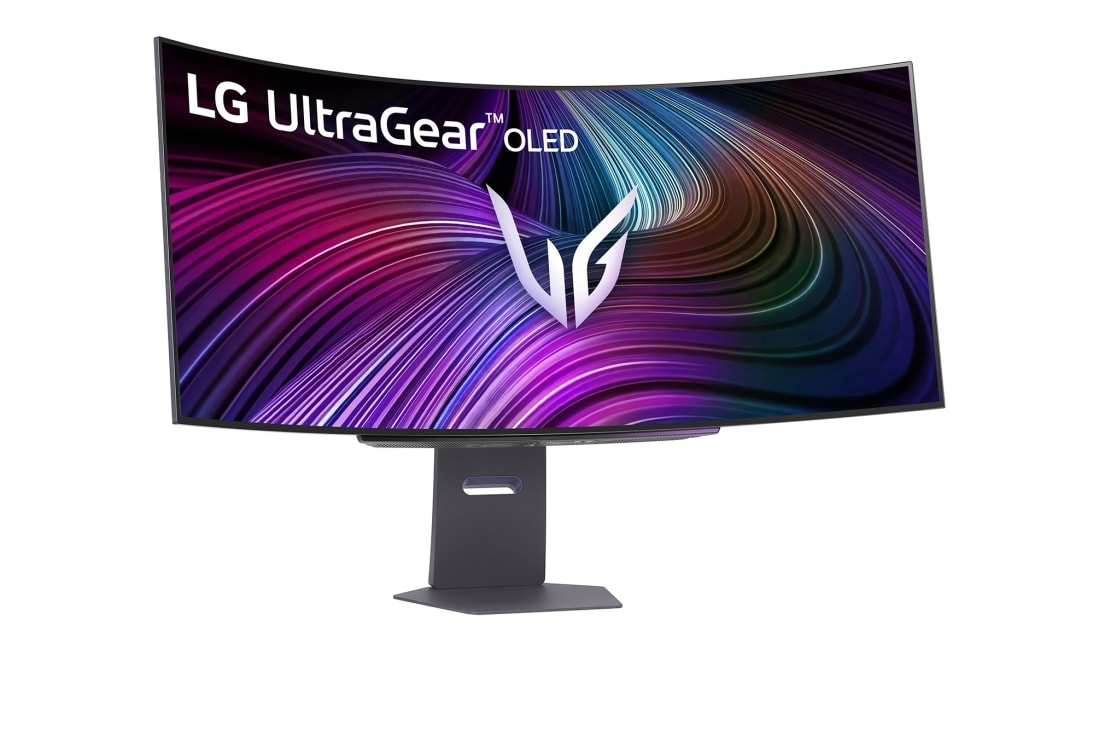 LG شاشة الألعاب المنحنية LG UltraGear™ OLED مقاس 45 بوصة بدقة WQHD ‏ونظام تشغيل webOS وزمن استجابة 0.03ms (GtG) ومعدل تحديث 240Hz وميزة LG AI, صورة جانبية بزاوية +15 درجة للشاشة المائلة, 45GX90SA-B, thumbnail 9