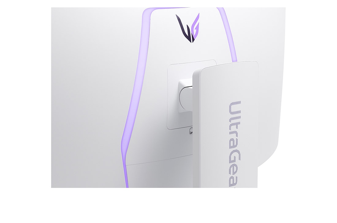 LG شاشة الألعاب المنحنية LG UltraGear™ OLED مقاس 39 بوصة بدقة WQHD ‏ونظام تشغيل webOS وزمن استجابة 0.03ms (GtG) ومعدل تحديث 240Hz وميزة LG AI, صورة مقربة للشعار الخلفي, 39GX90SA-W, thumbnail 14