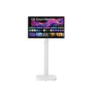LG شاشة 4K UHD IPS Smart Monitor Swing مقاس 31.5 بوصة، تعمل باللمس مع حامل متحرك فريد ونظام webOS, صورة أمامية مع دوران الشاشة بمقدار 90 درجة, 32U889SA-W, thumbnail 4