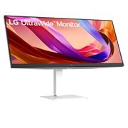 LG شاشة UltraWide WFHD مقاس 34 بوصة: 100Hz، HDR 400، وتصميم بلا حواف, صورة جانبية مائلة بزاوية -15 درجة, 34U530A-W, thumbnail 5