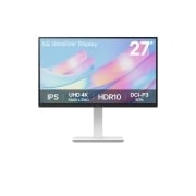 LG شاشة UltraFine مقاس 27 بوصة بدقة 4K وHDR10, front view, 27us550-w, thumbnail 1