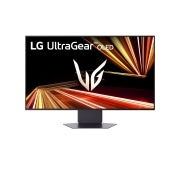 LG شاشة ألعاب LG UltraGear™ GX8 مقاس 32 بوصة OLED 4k، معدل تحديث مزدوج Hz 165~330 و AMD FreeSync™ Premium Pro, صورة أمامية للشاشة مع وضع الحامل لأسفل, 32GX850A-B, thumbnail 5