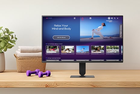 تعرض شاشة LG Smart Monitor مجموعة متنوعة من البث الرياضي من LG.