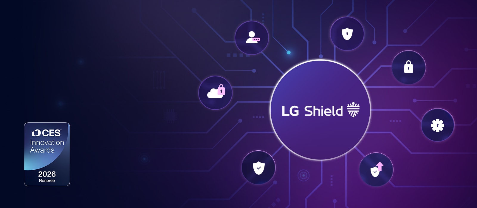 شاشة LG Smart Monitor تسلط الضوء على نظام أمان LG Shield مع تشفير الشبكة وحماية البيانات وتصور أمان متعدد الطبقات، مما يؤكد على تخزين البيانات الآمن والنقل الآمن وتقنية أمان الأجهزة الذكية الحائزة على جوائز