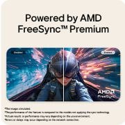 LG شاشة LG UltraWide™ مقاس 34 بوصة منحنية (1800R) WQHD 120Hz, شاشة LG UltraWide المنحنية توضح تقنية AMD FreeSync Premium مع مقارنة جنبًا إلى جنب للأوضاع أثناء التعطيل والتمكين., 34U601B-B, thumbnail 10