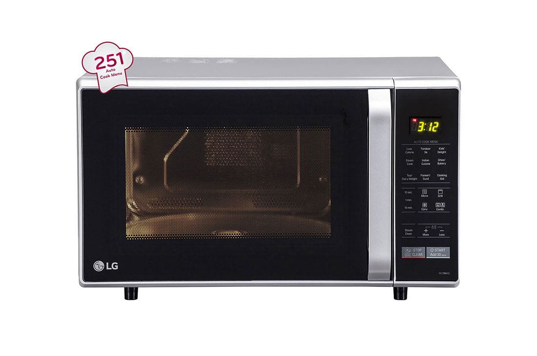 LG فرن ميكروويف حراري، سعة 28 لتر، قائمة AutoCook، التجويف الداخلي من الفولاذ المقاوم للصدأ, MC2846SL