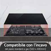 LG موقد مسطح يعمل بالحث الكهربائي مقاس 60 سم 4 شعلات, التوافق_صورة موقد الحث من LG مُركّبة على موقد الغاز المثبت., CBIZ2435B, thumbnail 11